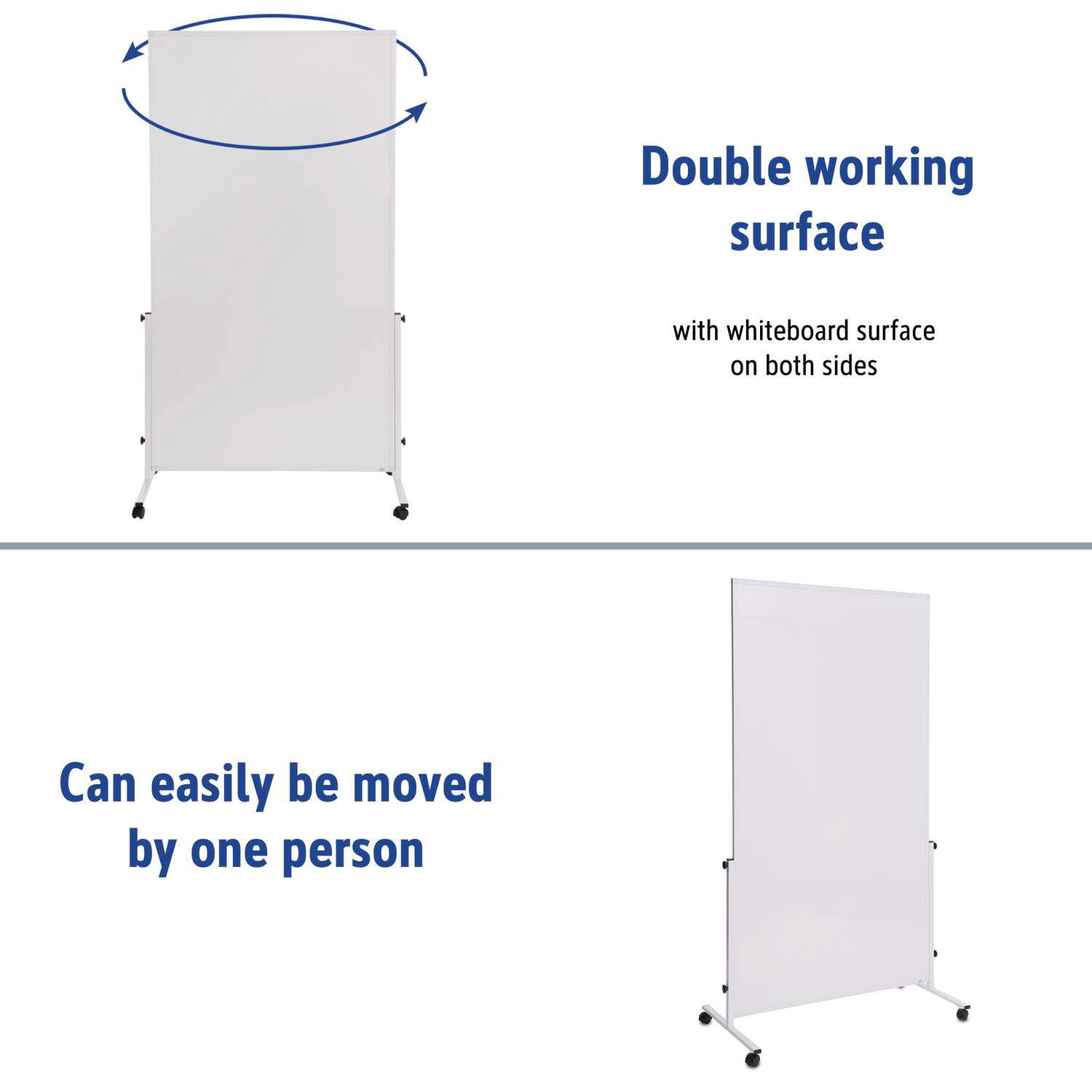 Whiteboard mobil MAULsolid easy2move 100x180 cm