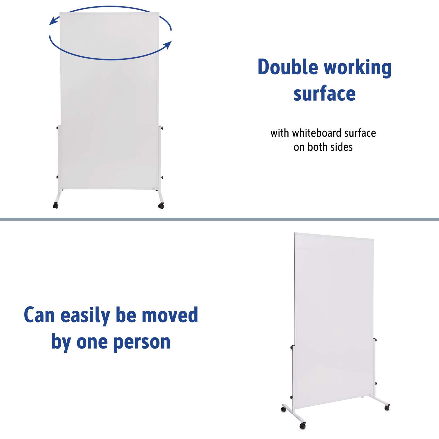 Tableau blanc mobile MAULsolid easy2move 100x180 cm