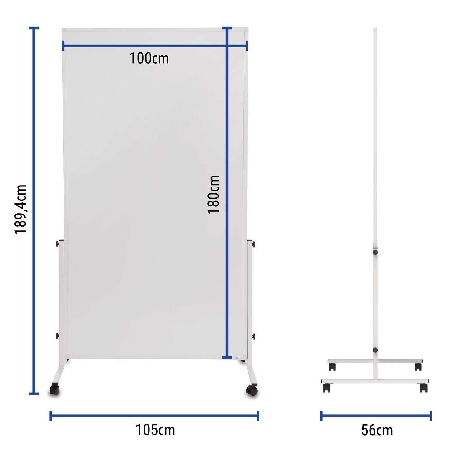 Tableau blanc mobile MAULsolid easy2move 100x180 cm