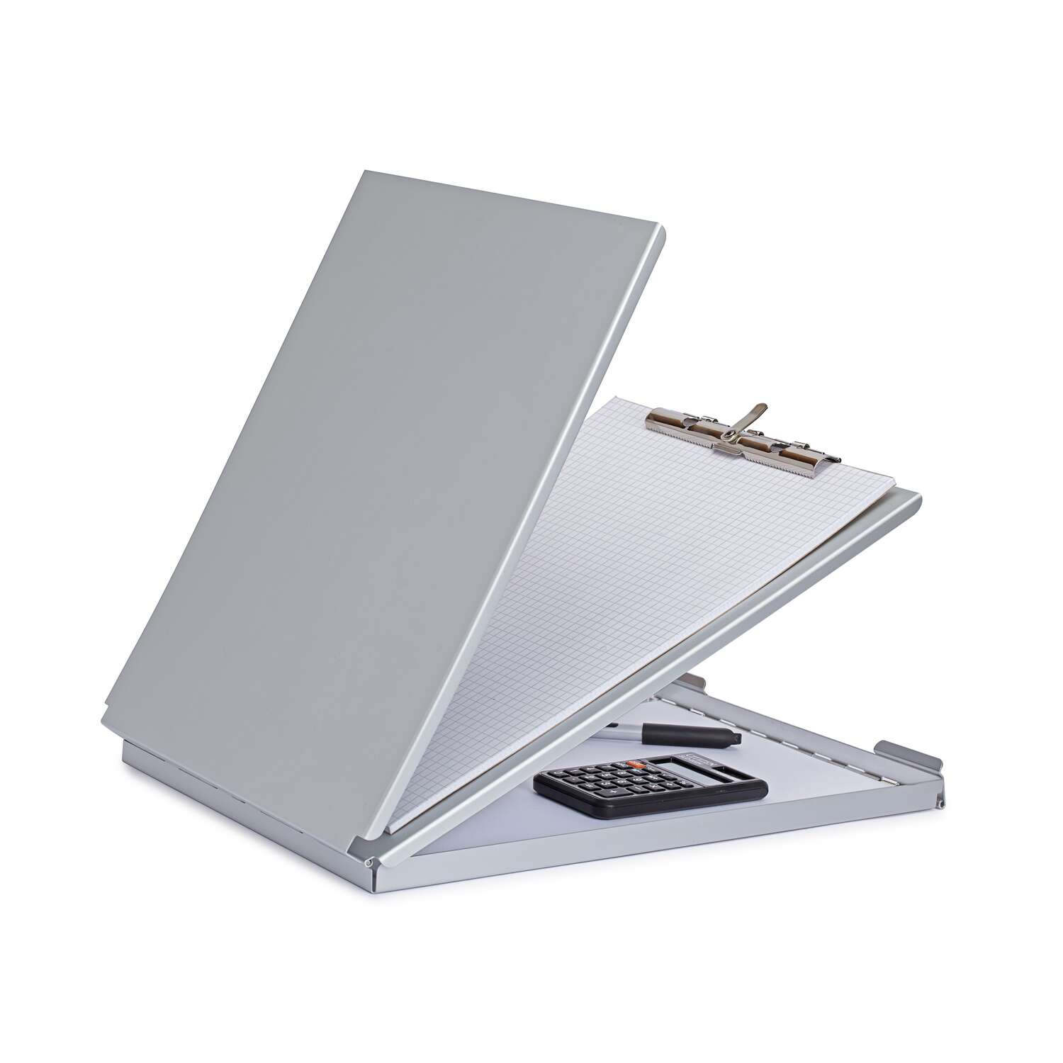 A4 clipboard aluminium MAULcase with storage box