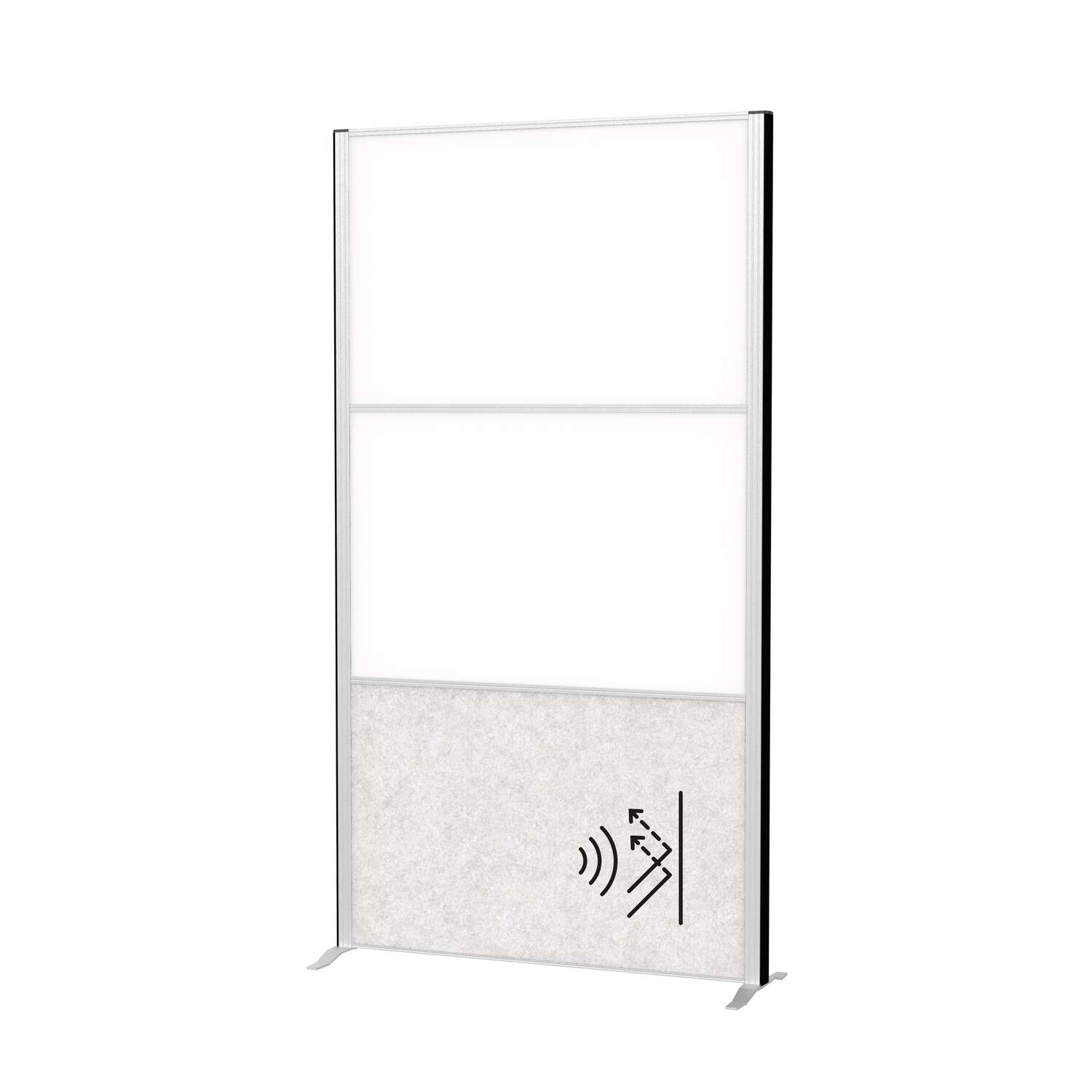 Partition wall MAULconnecto 2x whiteboard 1x light grey