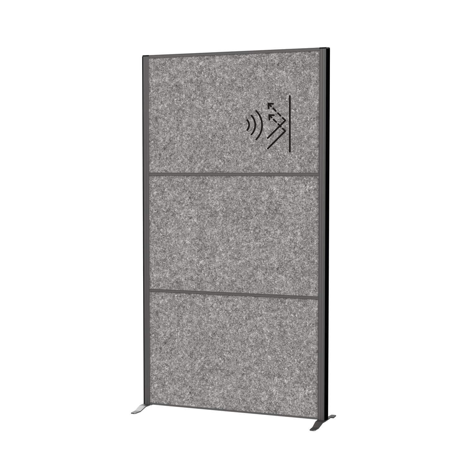 Partition wall MAULconnecto 3x acoustic dark grey, feet