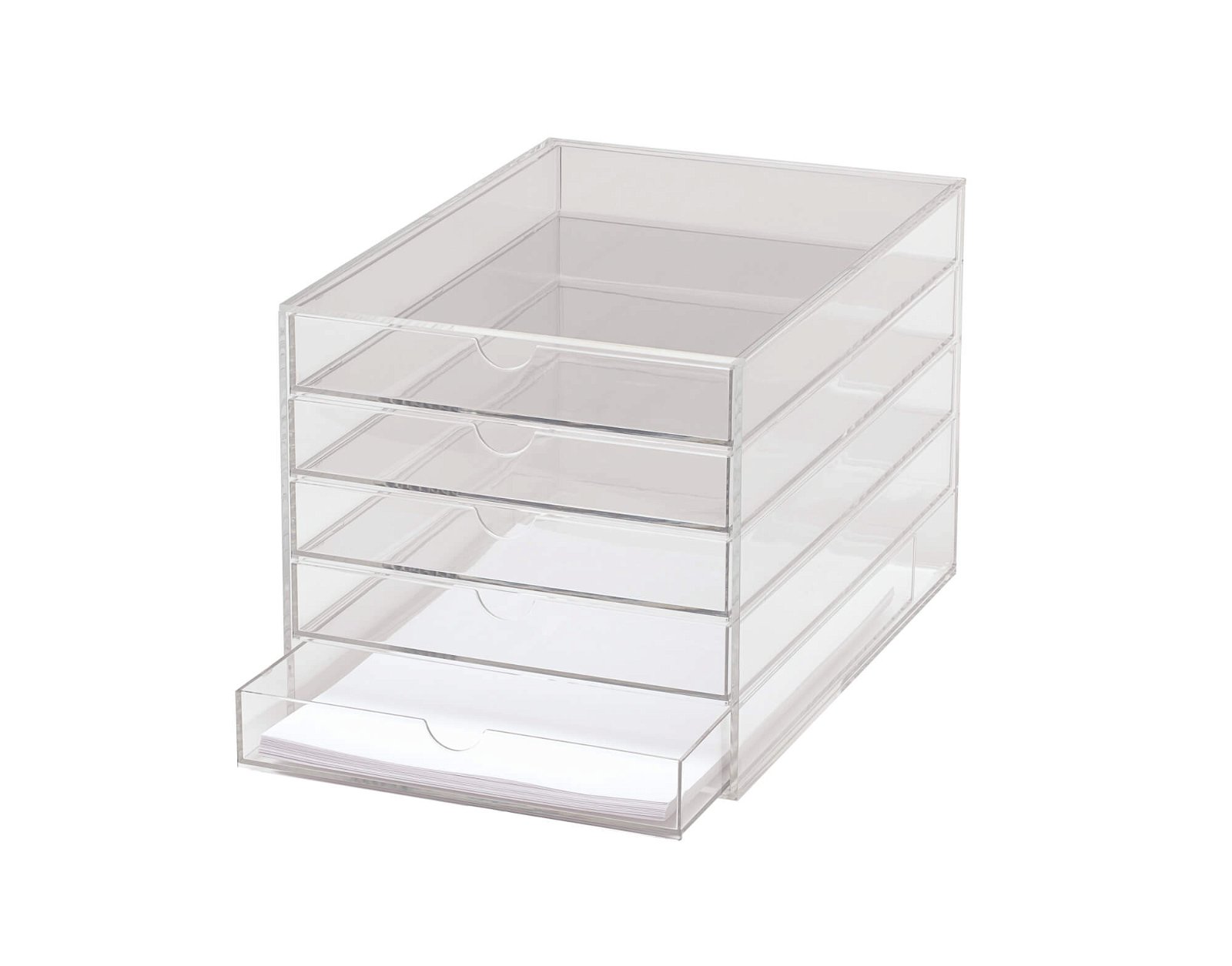 Acryl-Schubladenbox, DIN A4, 5 Laden, glasklar