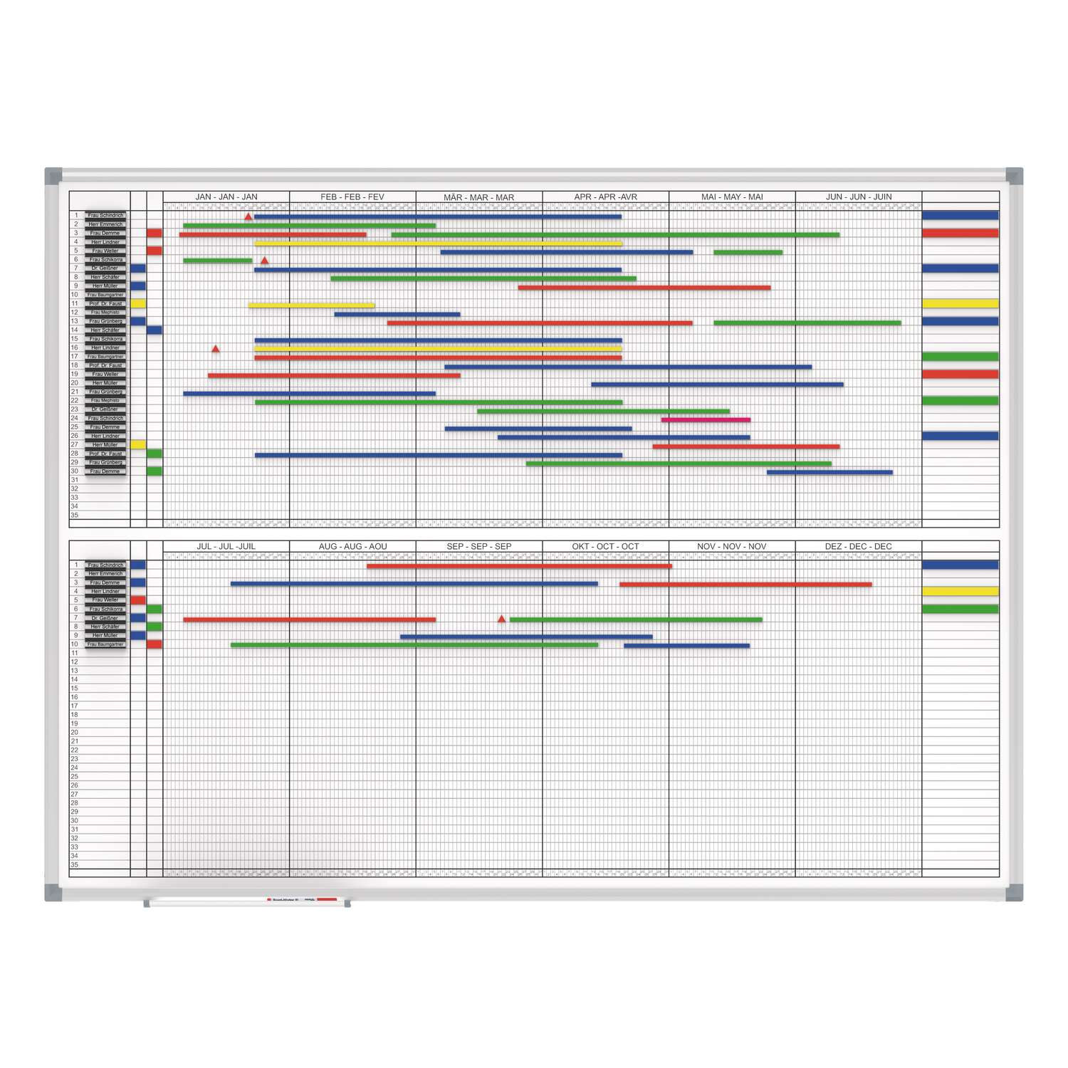 Yearly planner MAULstandard, 90x120 cm, 2x6 months