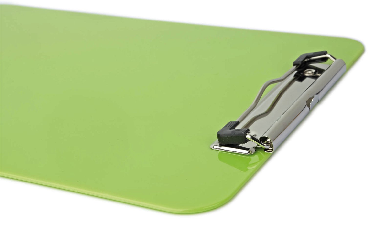 Schreibplatte, Kunststoff mit Bügelklemme, lime