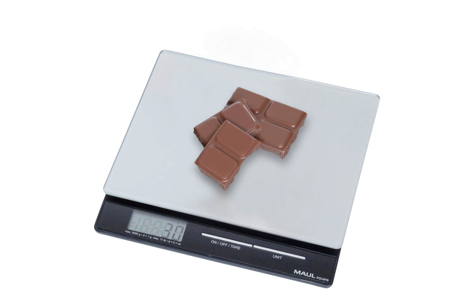 Briefwaage MAULsquare mit Batterie, 5000 g, silber 