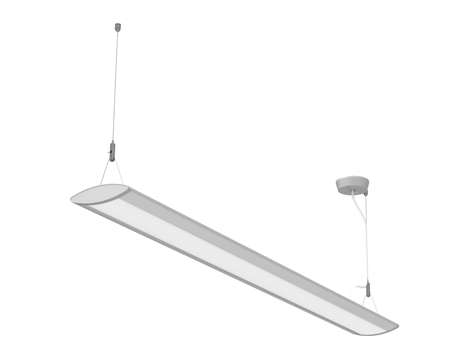 LED-Pendelleuchte MAULeye, 37 W, 122,5 cm, silber 