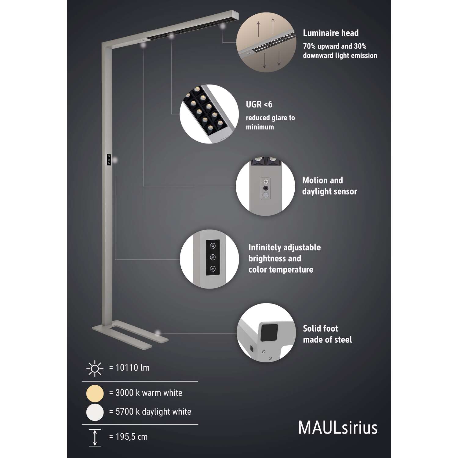 Piantana a LED MAULsirius 