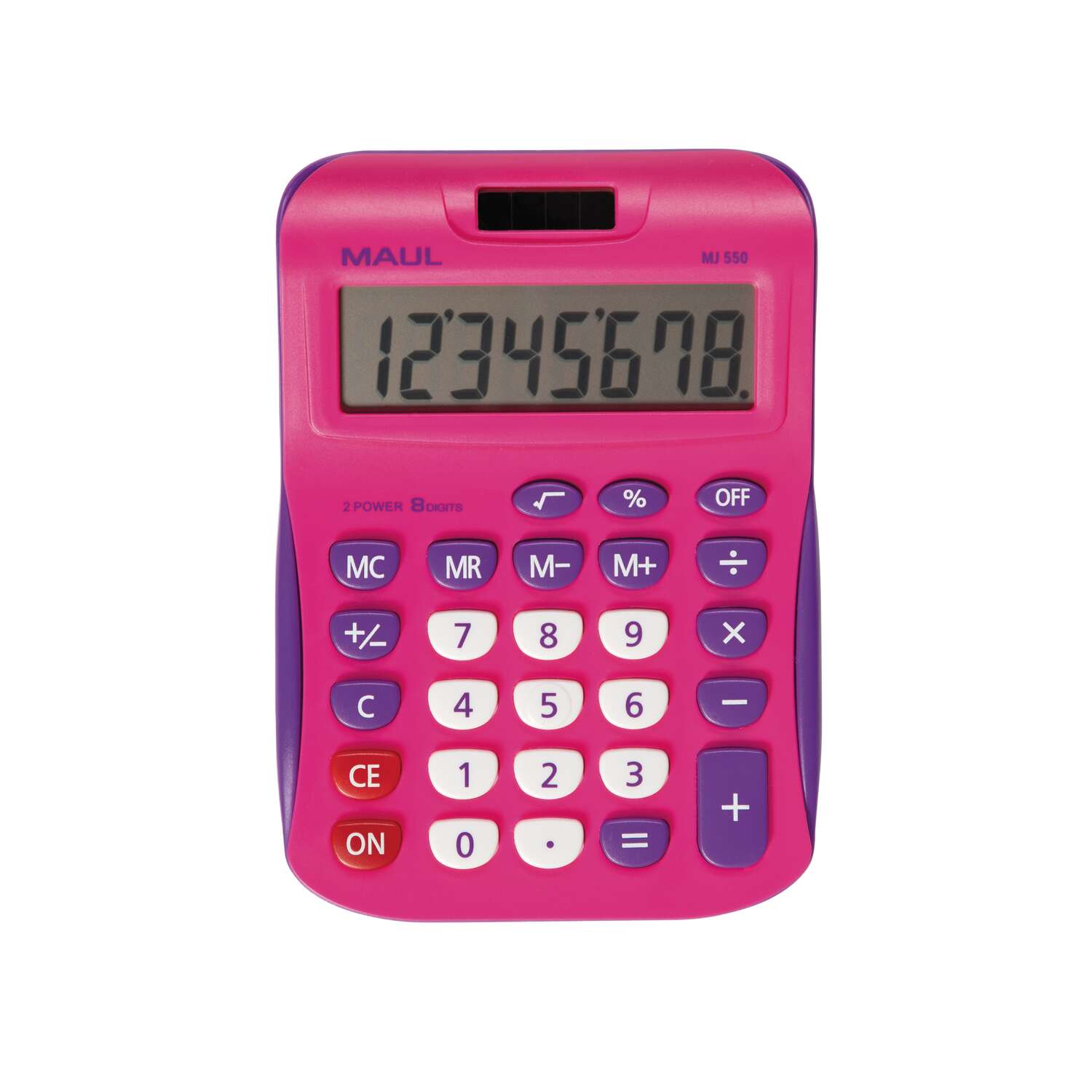 MAUL Desktop Calculator MJ 550 Solar Battery 1-line, 8 digits pink