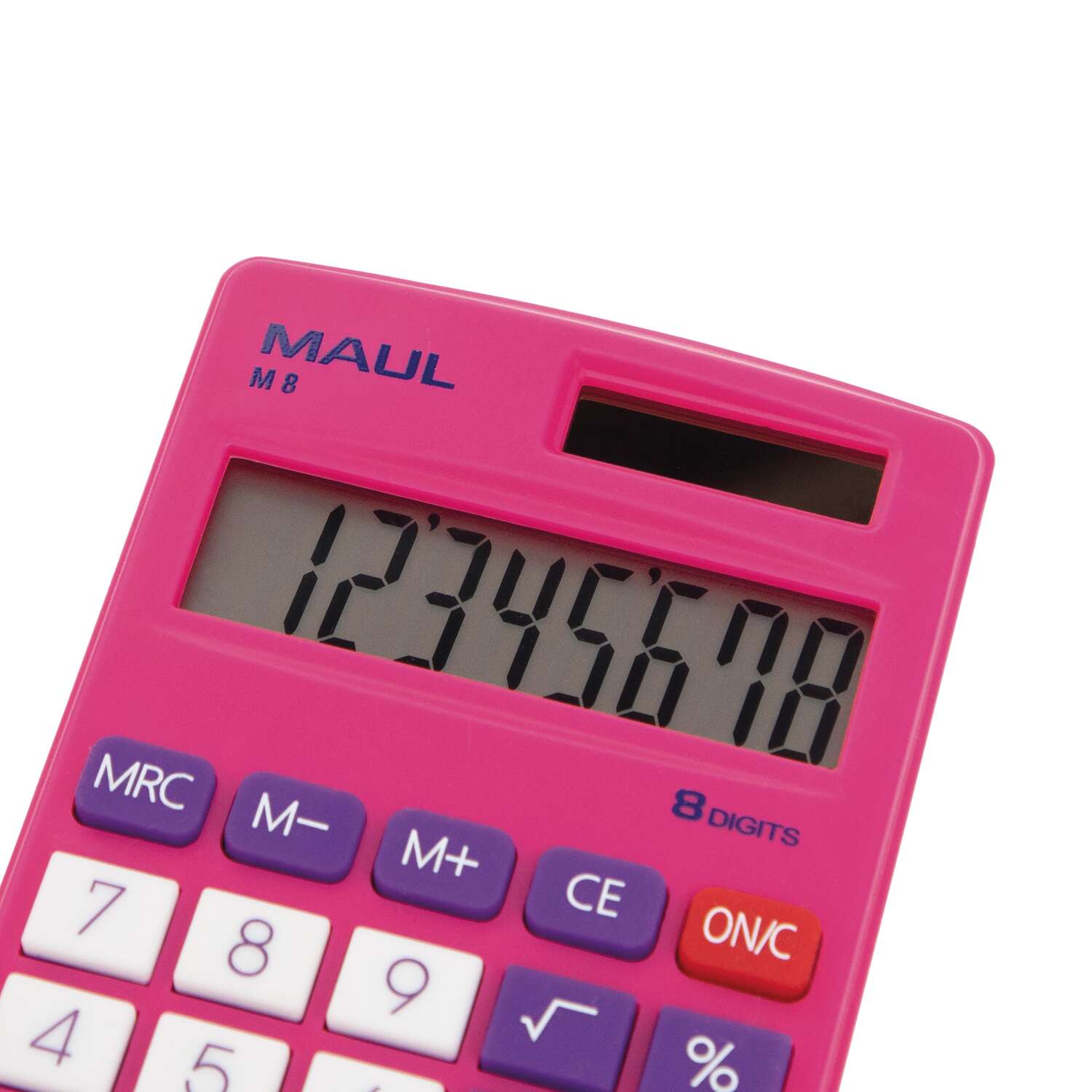 MAUL Calculator M 8 Solar Battery 1-line, 8 digits pink