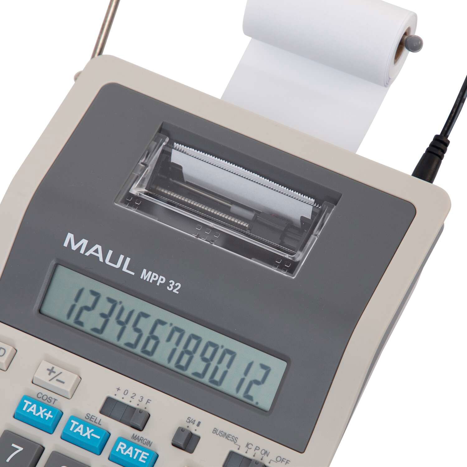 MAUL Tischrechner printing MPP 32 Batterie Netzteil 1-zeilig, 12 Ziffern grau