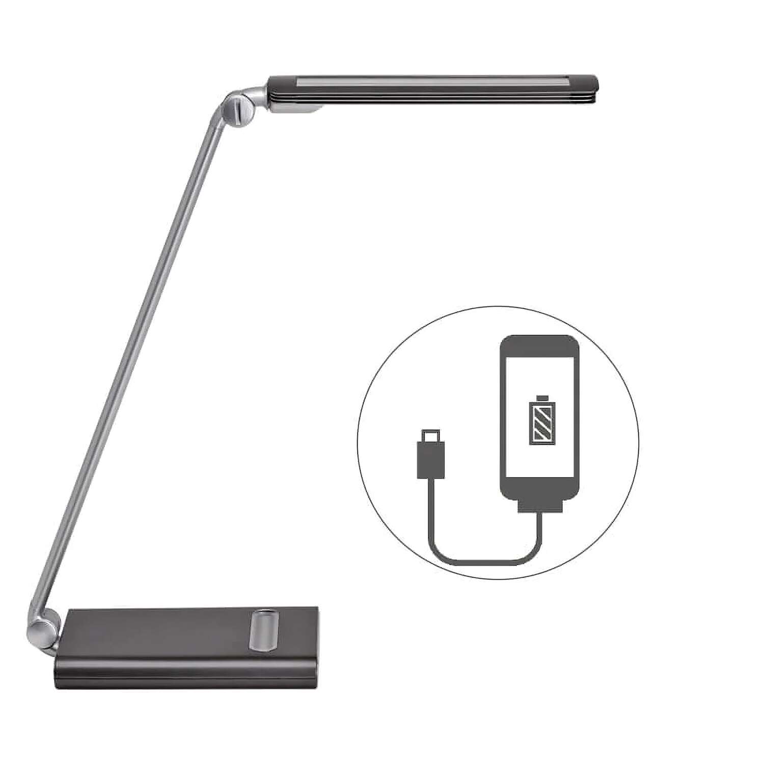 LED desk lamp MAULpure, dimmable, USB port