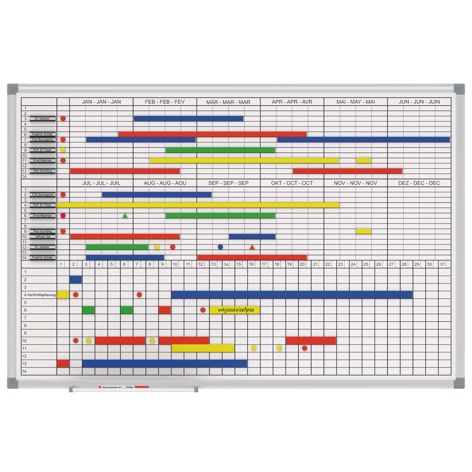 Lavagna per pianificazione mensile/annuale MAULstandard, 60x90 cm