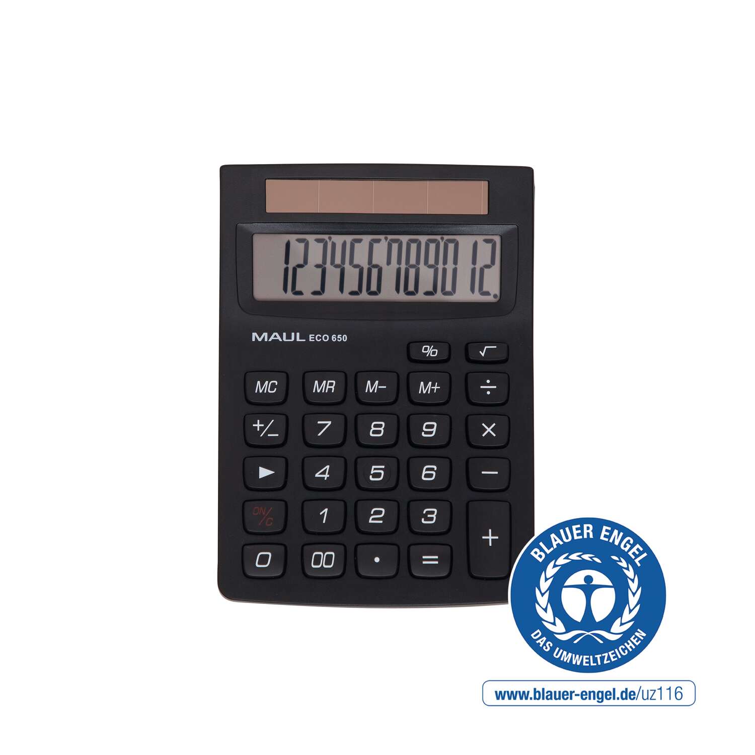 MAUL Desktop Calculator ECO 650 Solar 1-line, 12 digits black