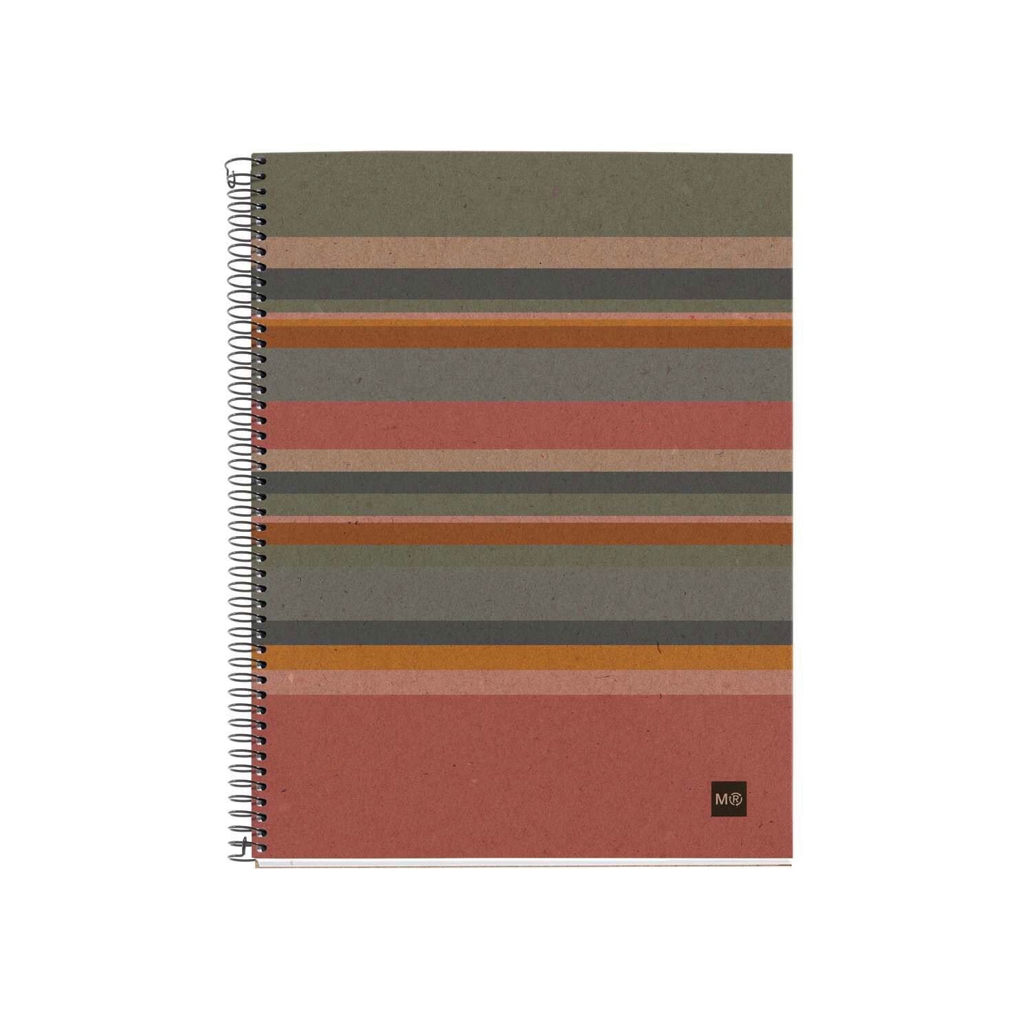 MIQUELRIUS Notizbuch Eco Design 4 A5 kariert Spiralbildung Linien grün braun orange rot blau rosa 