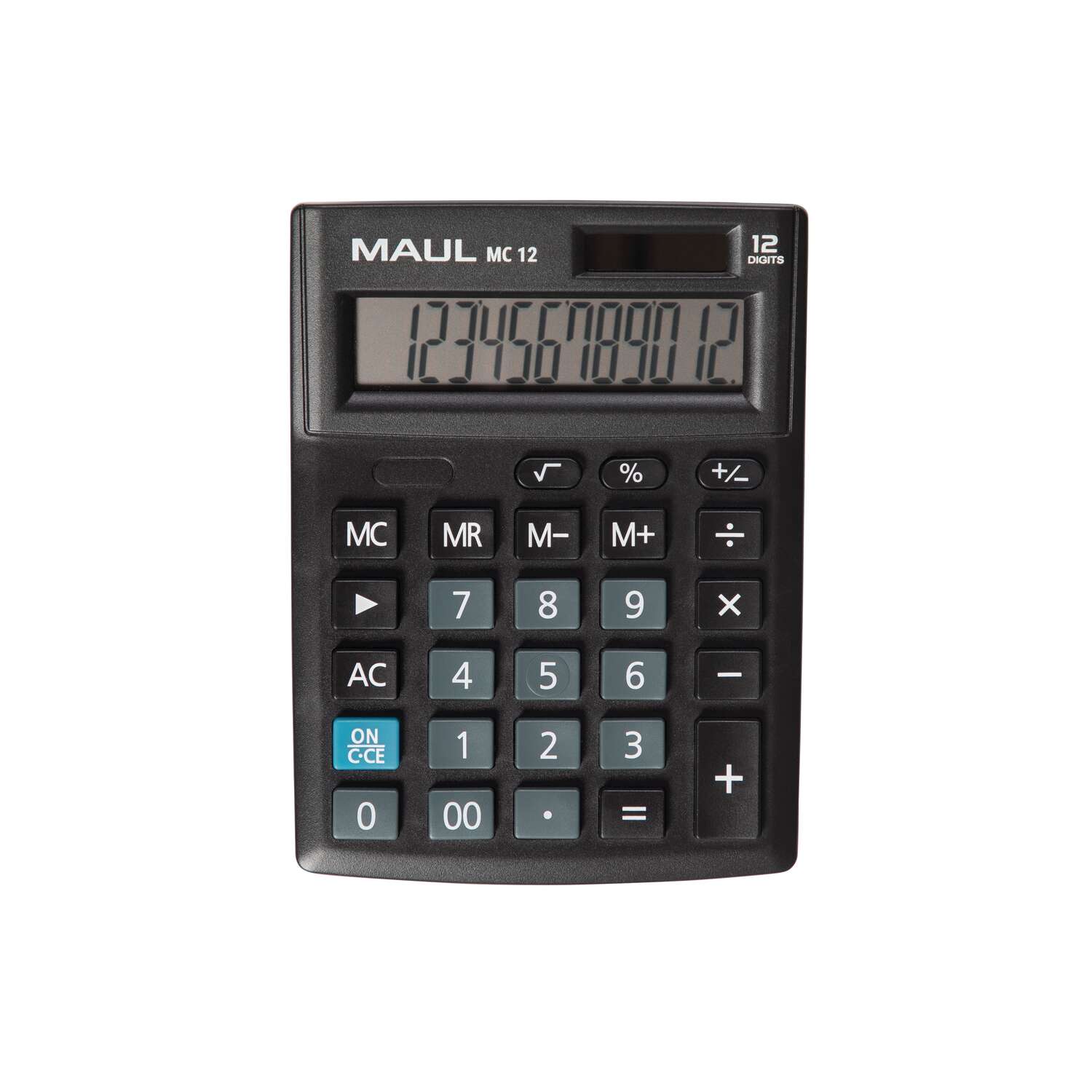 MAUL Desktop Calculator MC 12 Solar Battery 1-line, 12 digits black