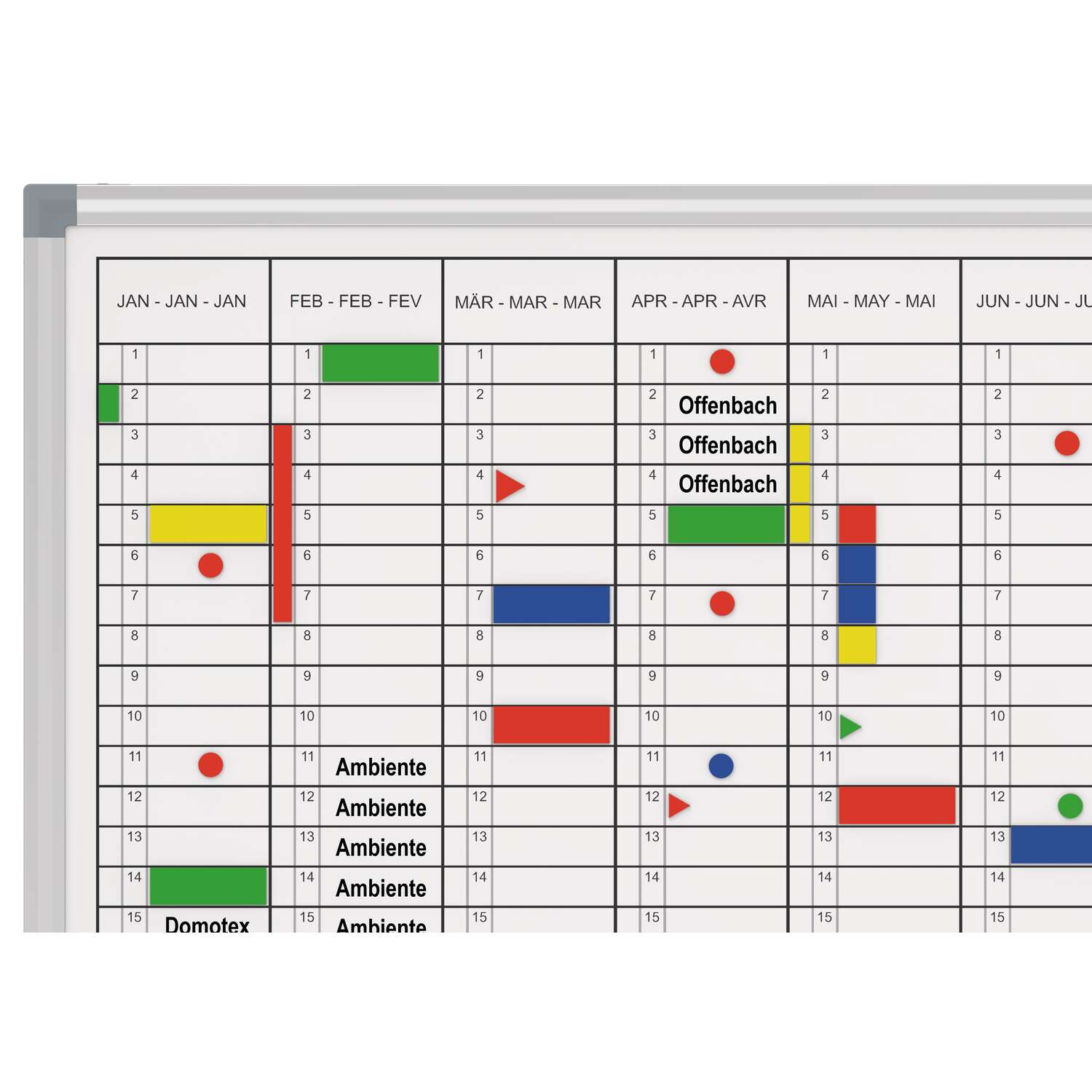 Lavagna per pianificazione annuale MAULstandard, 90x120 cm