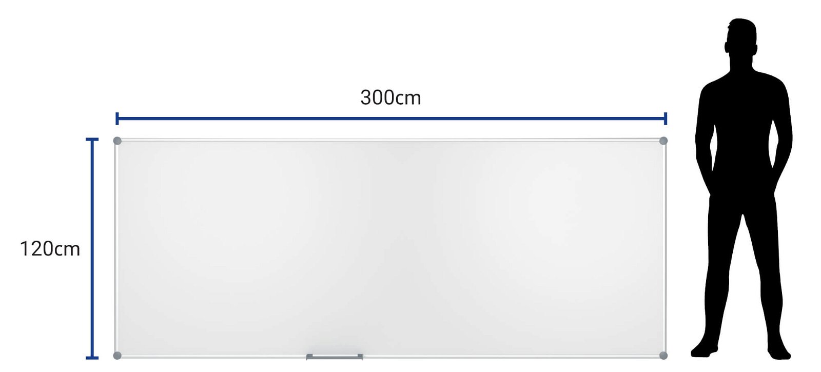 Whiteboard 2000 MAULpro, 120x300 cm, grau