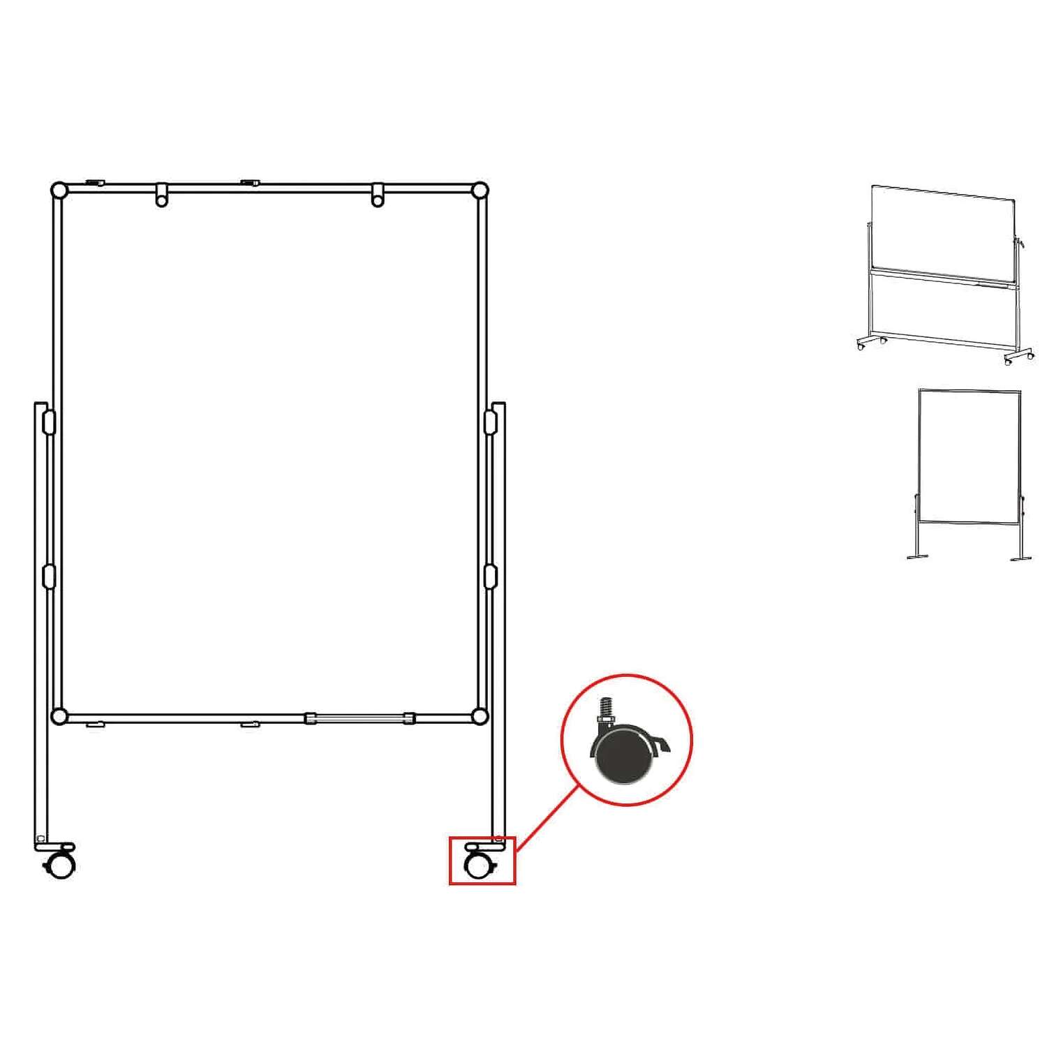 Double swivel castor lockable