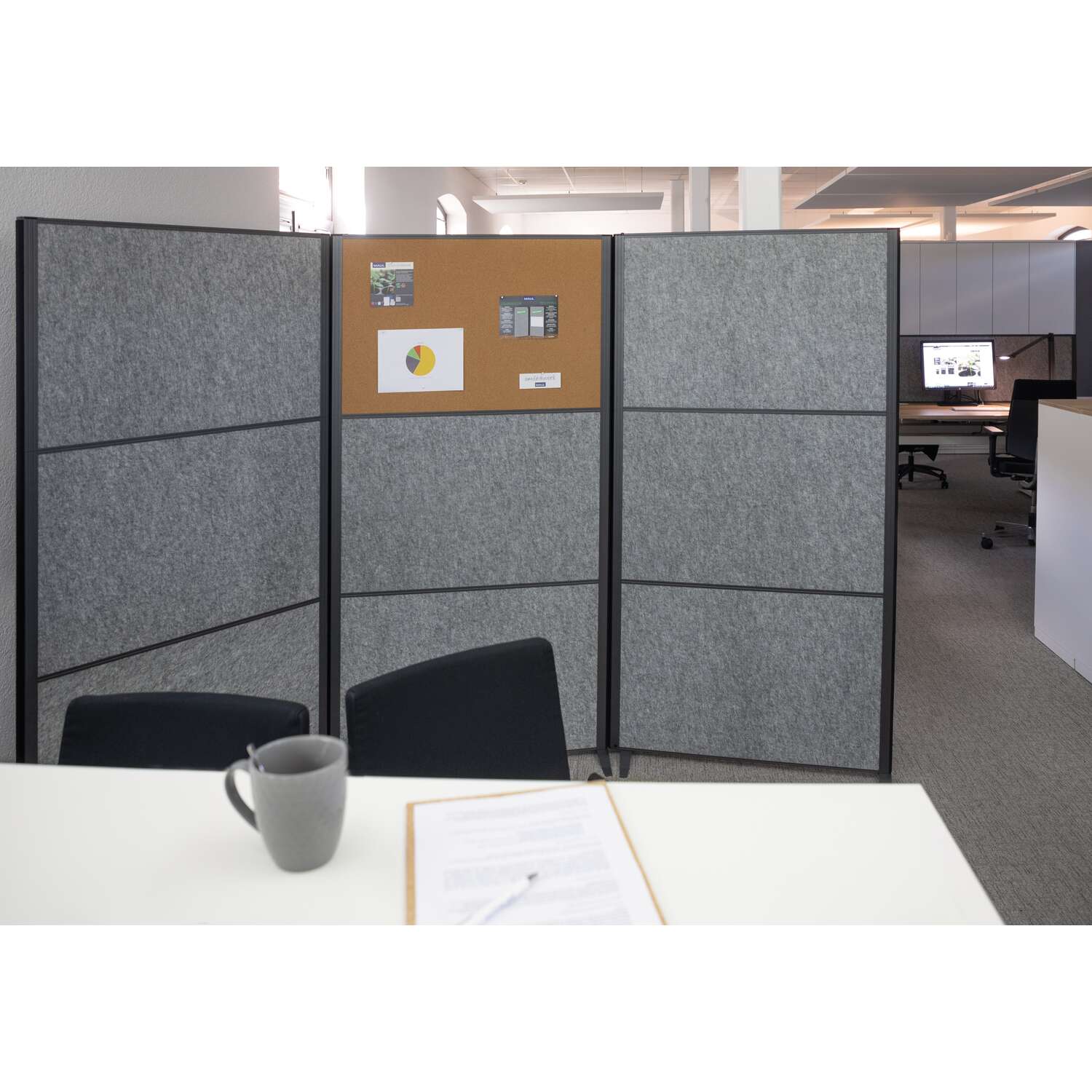 Partition wall MAULconnecto 2x whiteboard 1x light grey