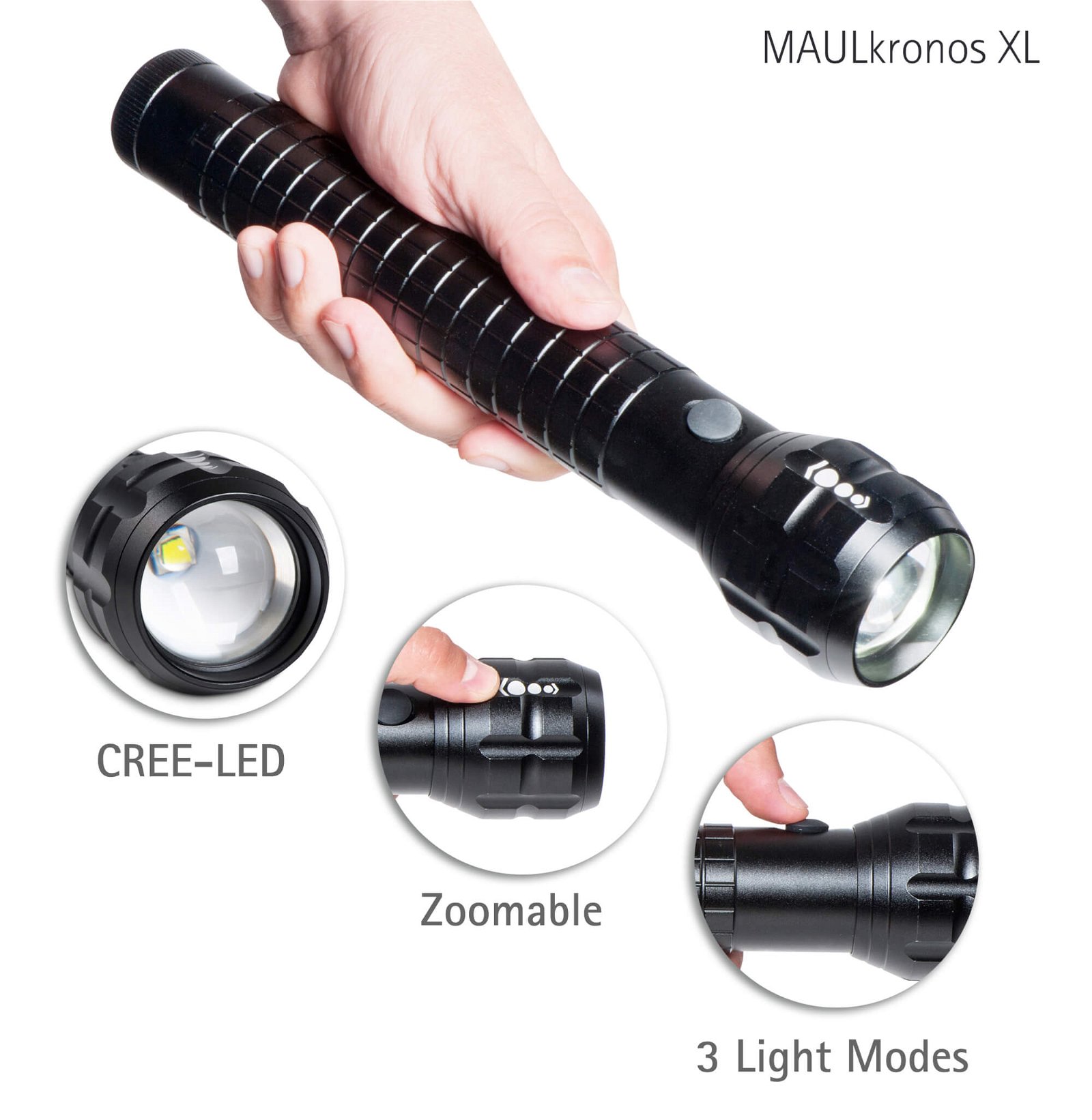 LED-Taschenlampe MAULkronos XL Infografik
