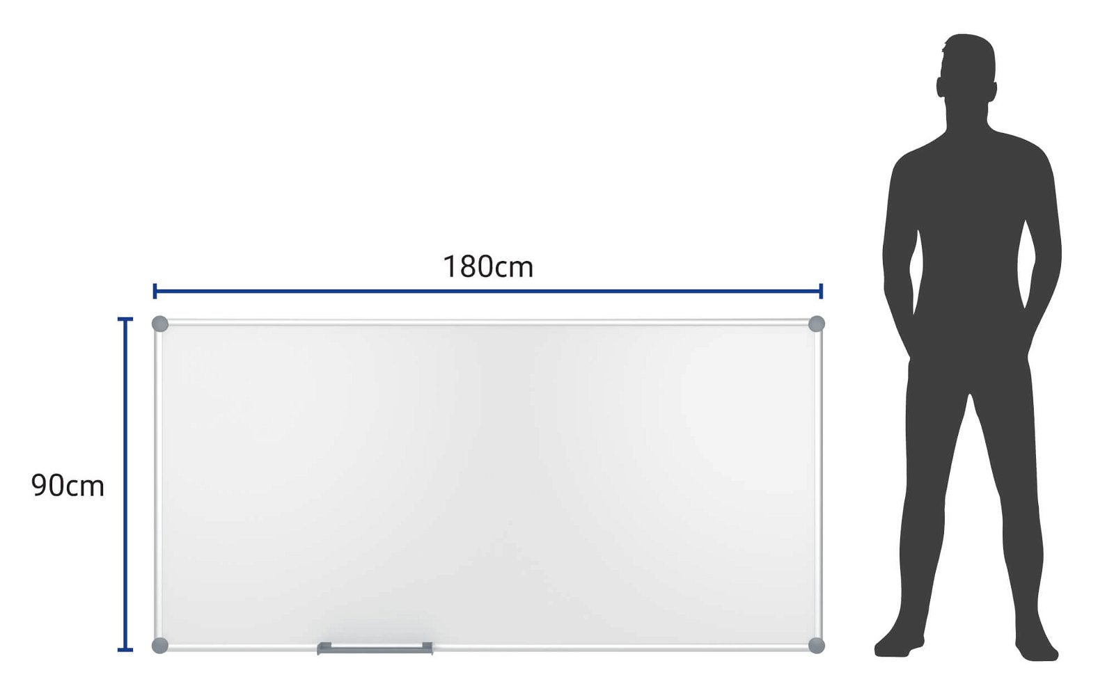 Whiteboard 2000 MAULpro, 90x180 cm, grau