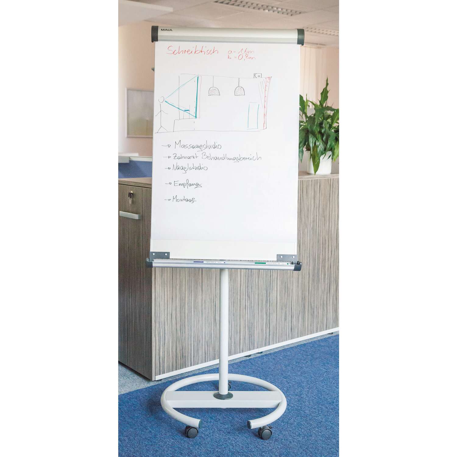 Flipchart MAULsolid, Rundfuß flip2use