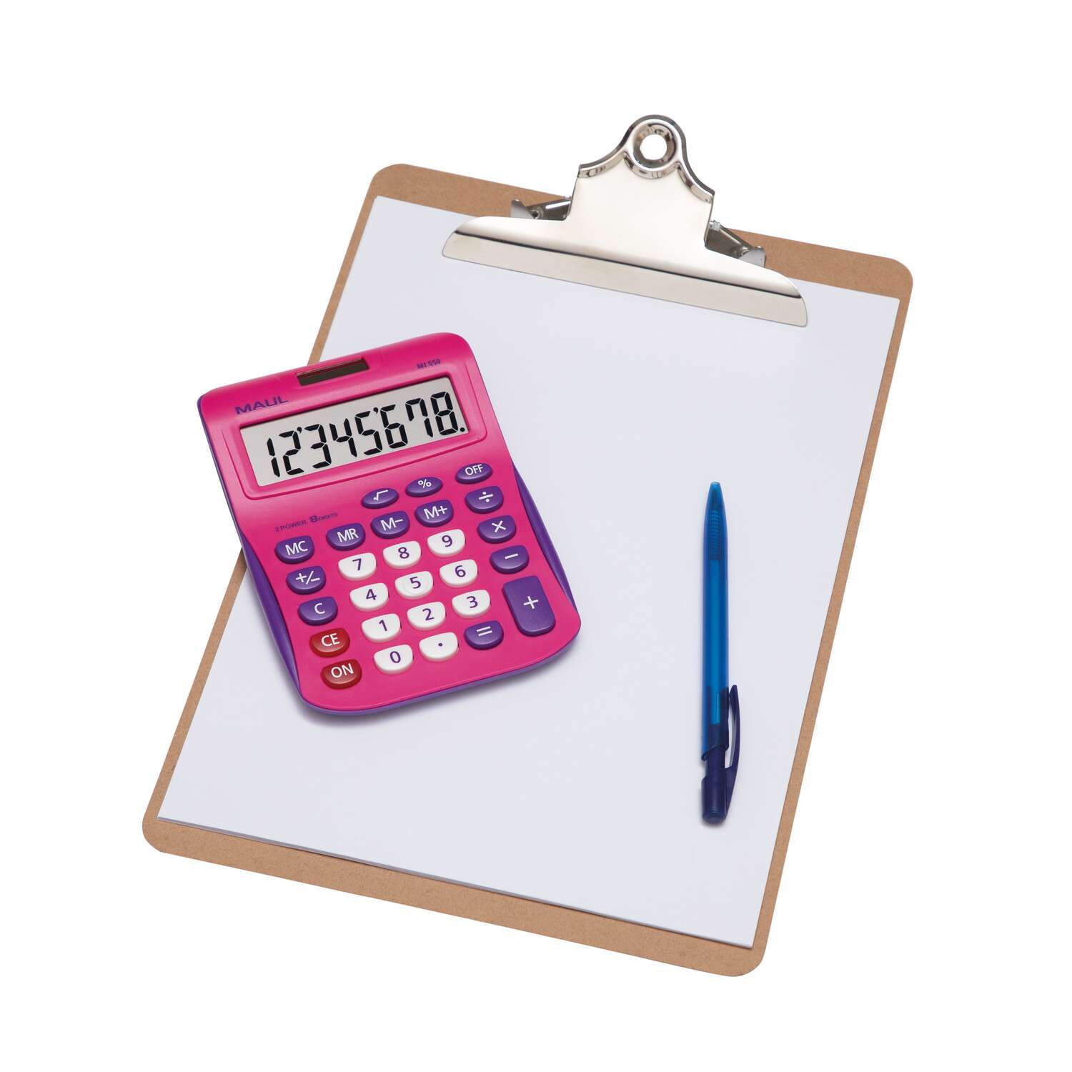 MAUL Desktop Calculator MJ 550 Solar Battery 1-line, 8 digits pink