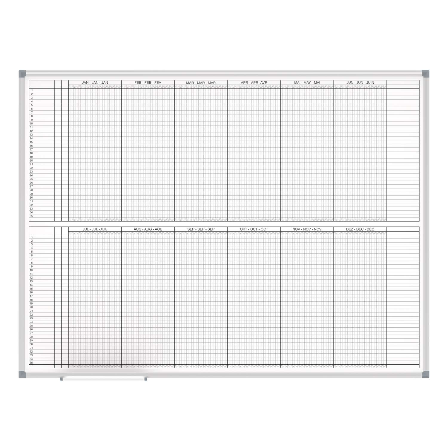 Yearly planner MAULstandard, 90x120 cm, 2x6 months