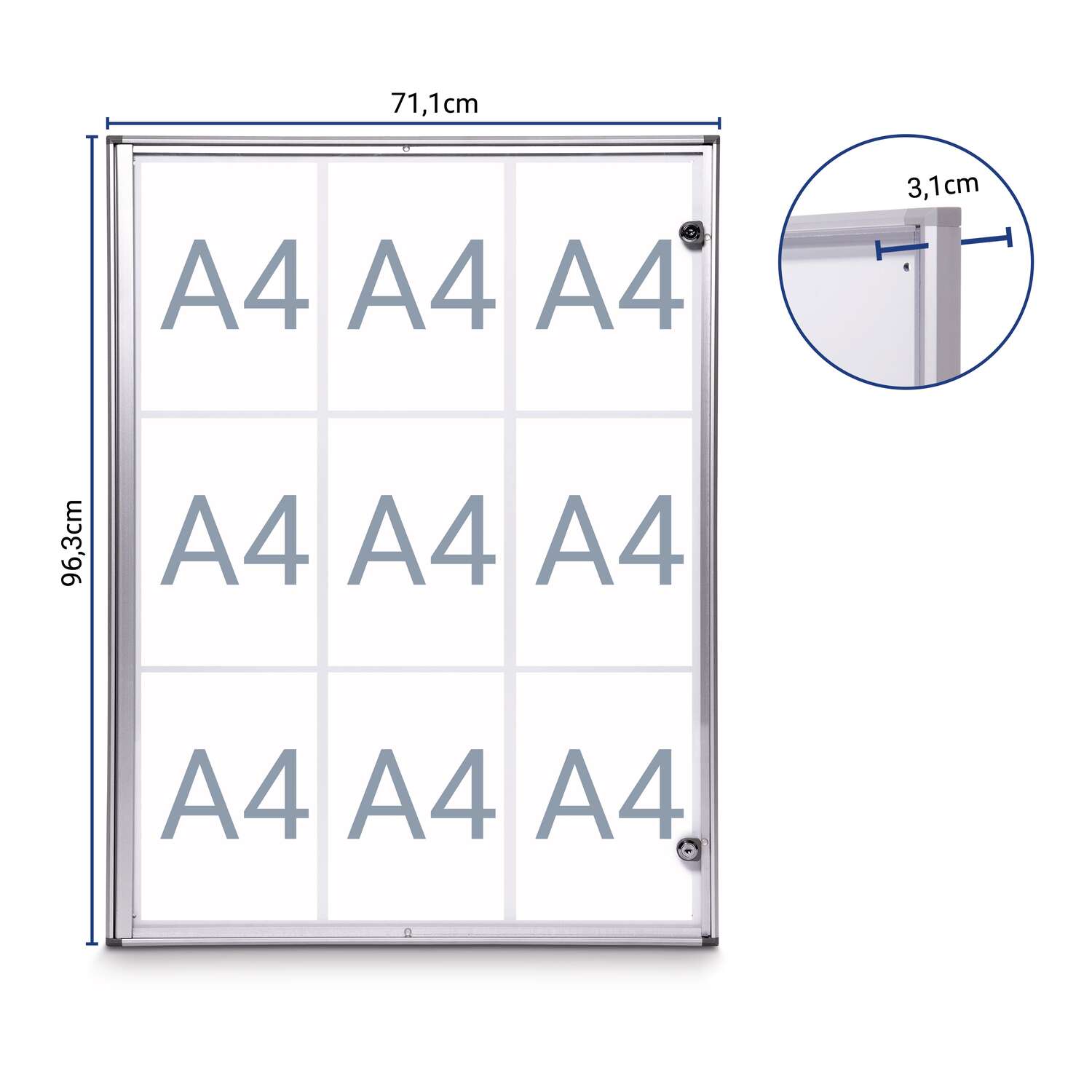 Binnenvitrine MAULextraslim, 9 x A4