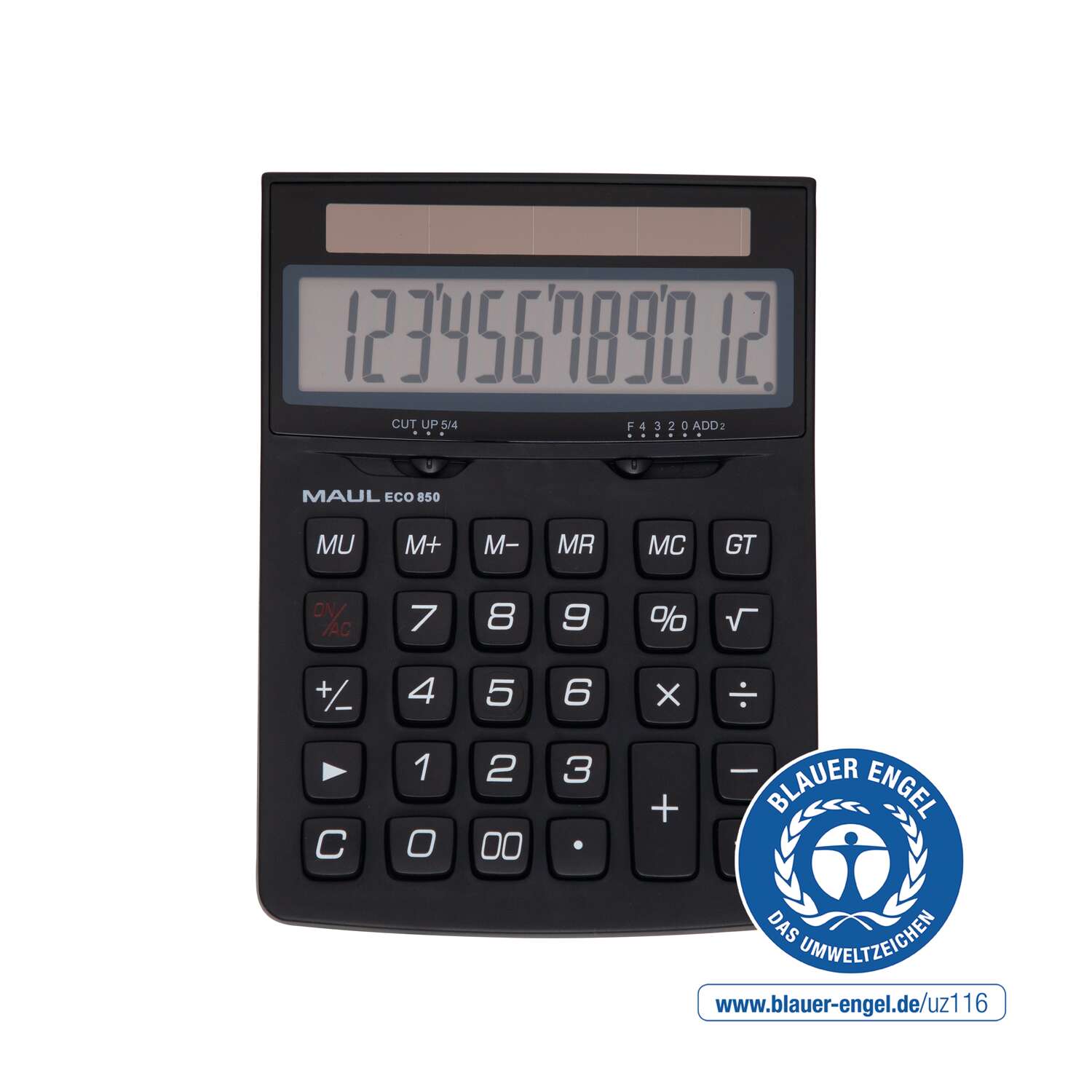 MAUL Desktop Calculator ECO 850 Solar 1-line, 12 digits black