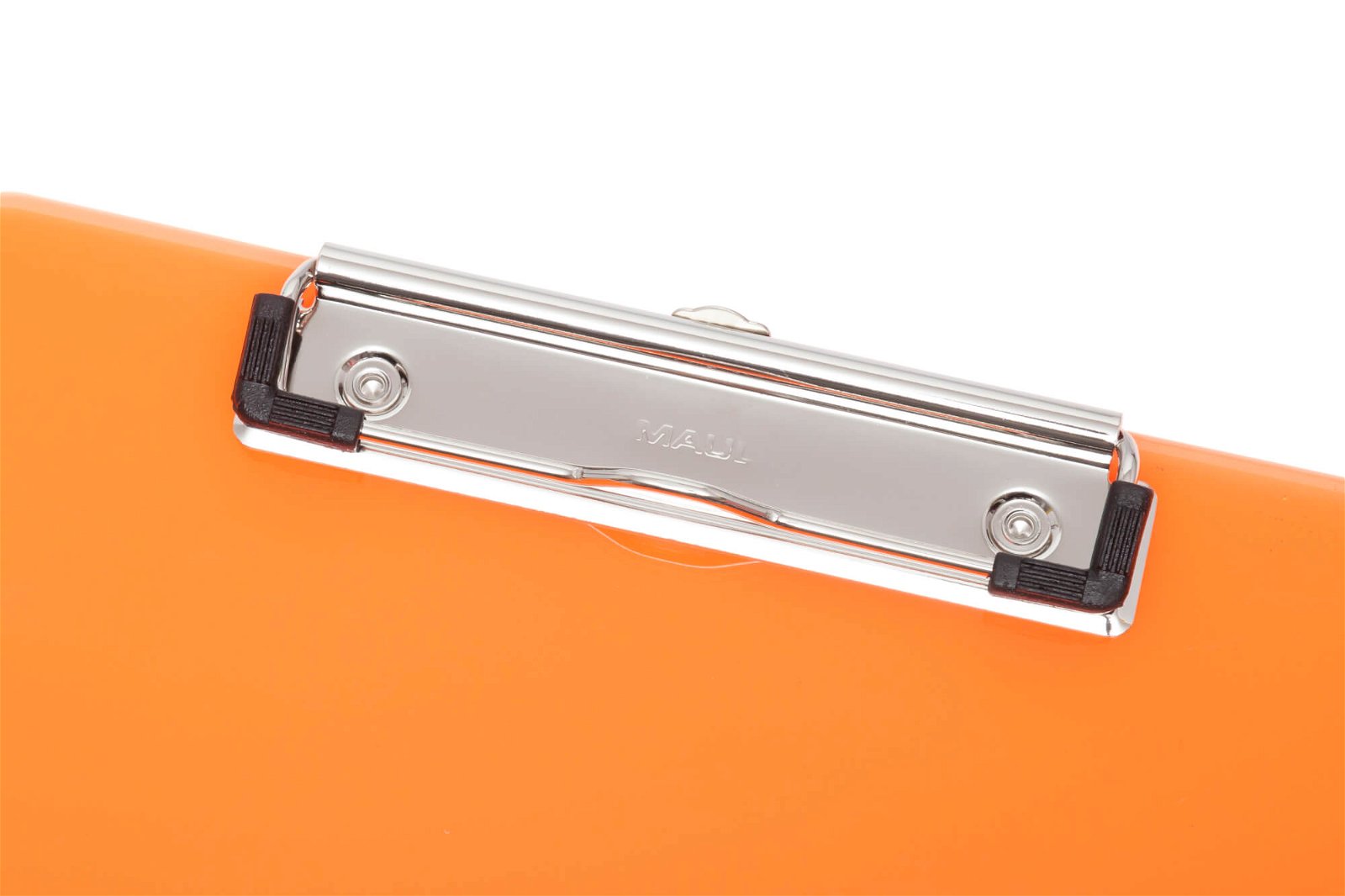 A4 Schreibplatte MAULneon Kunststoff mit Bügelklemme, transparent orange