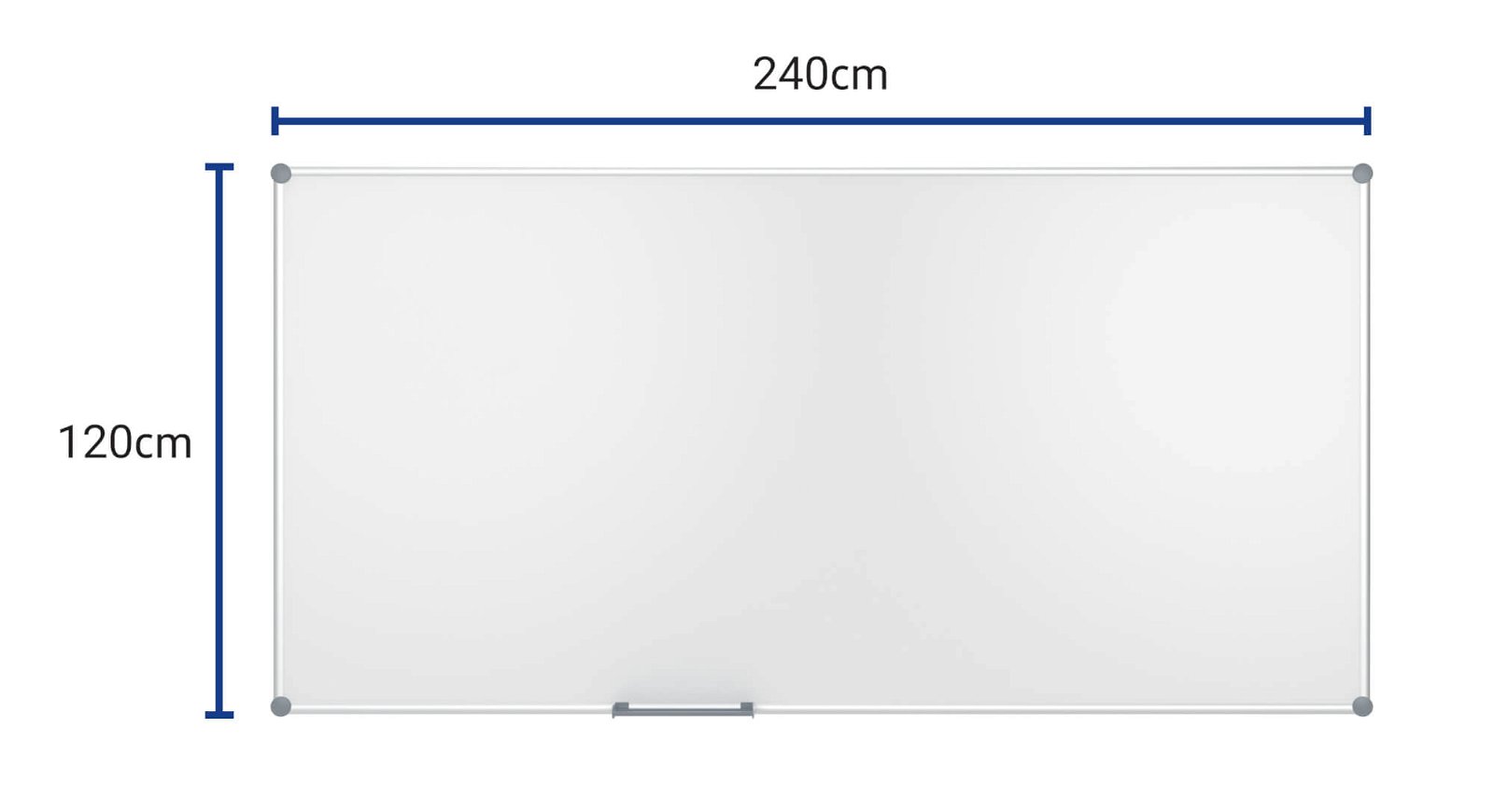 Whiteboard 2000 MAULpro, Emaille, 120x240 cm, grau