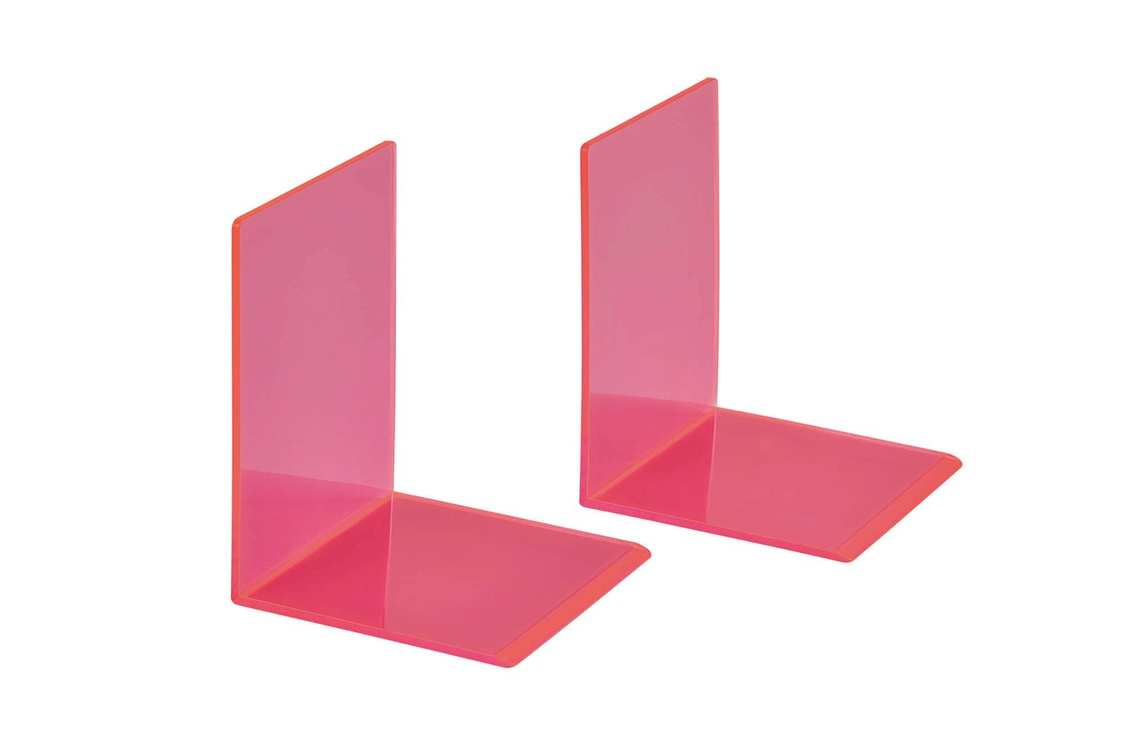 Buchstützen aus Acryl, Neon, pink