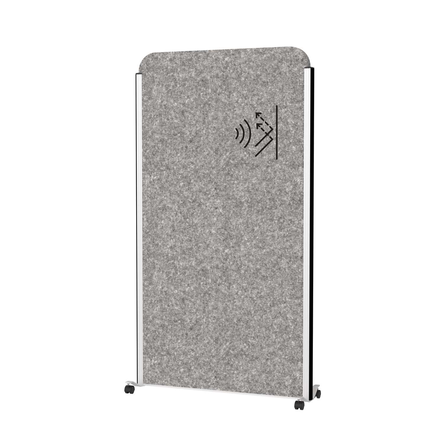 Partition wall MAULcocoon acoustic 100x180 grey, mobile