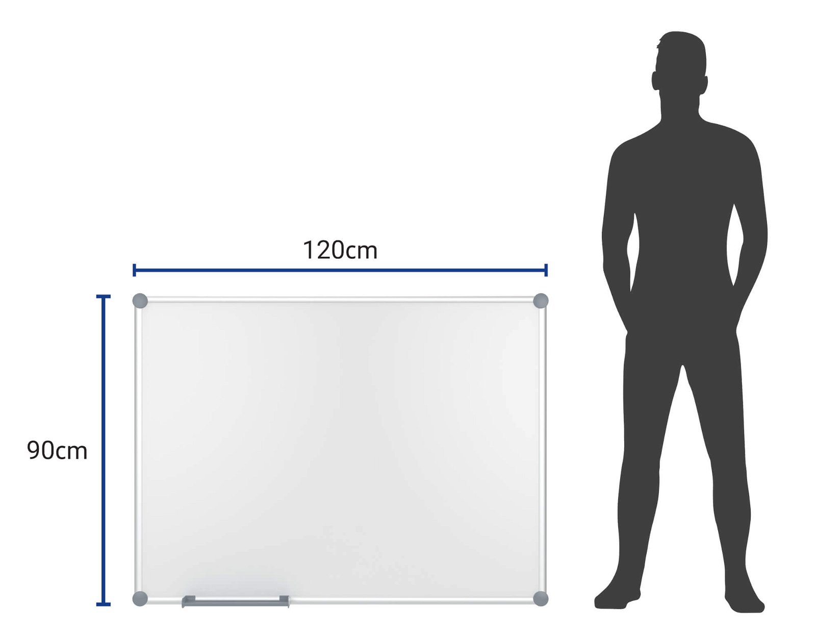 Whiteboard 2000 MAULpro, Emaille, 90x120 cm, grau