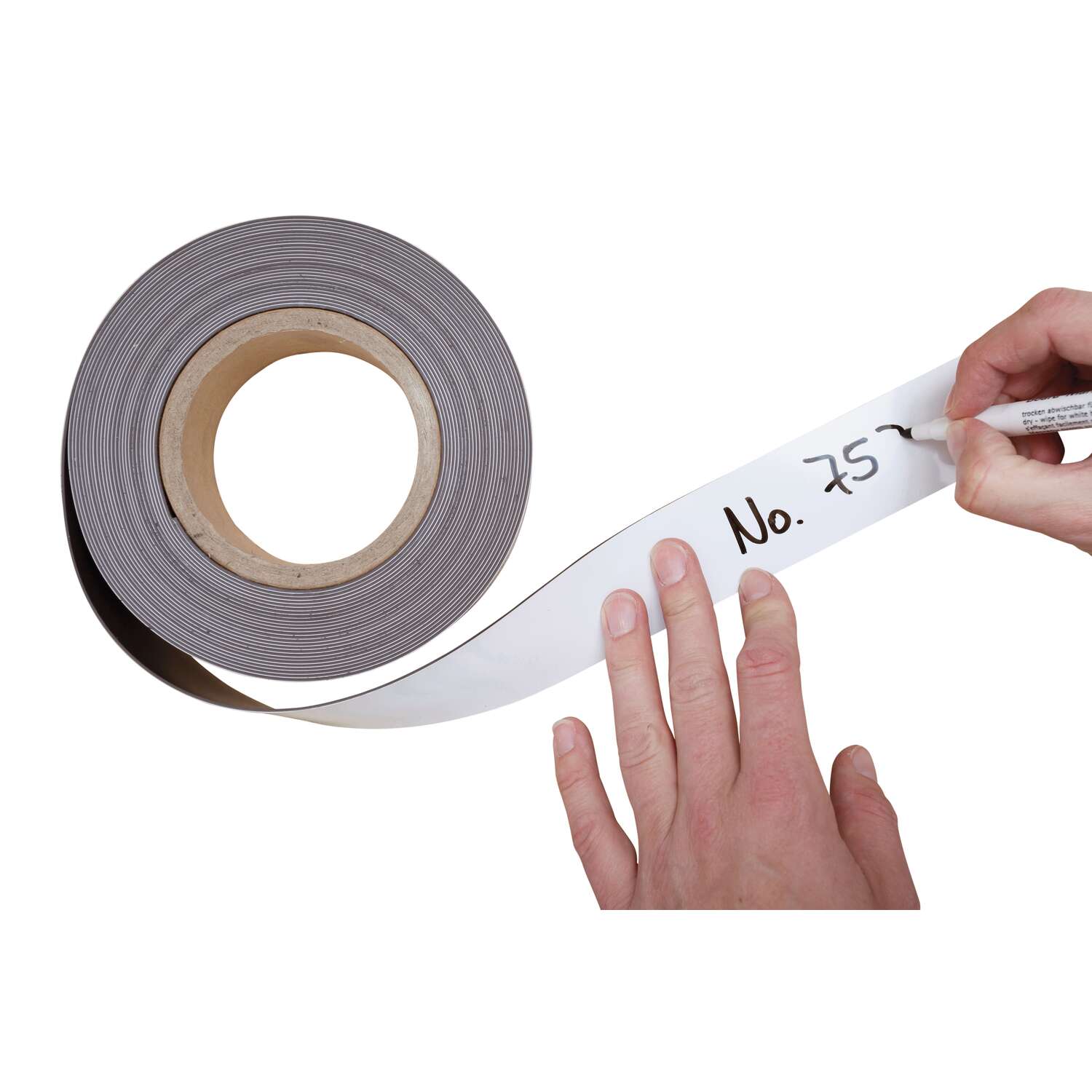 Writable marking band, magnetic, 10 m x 50 mm x 1 mm