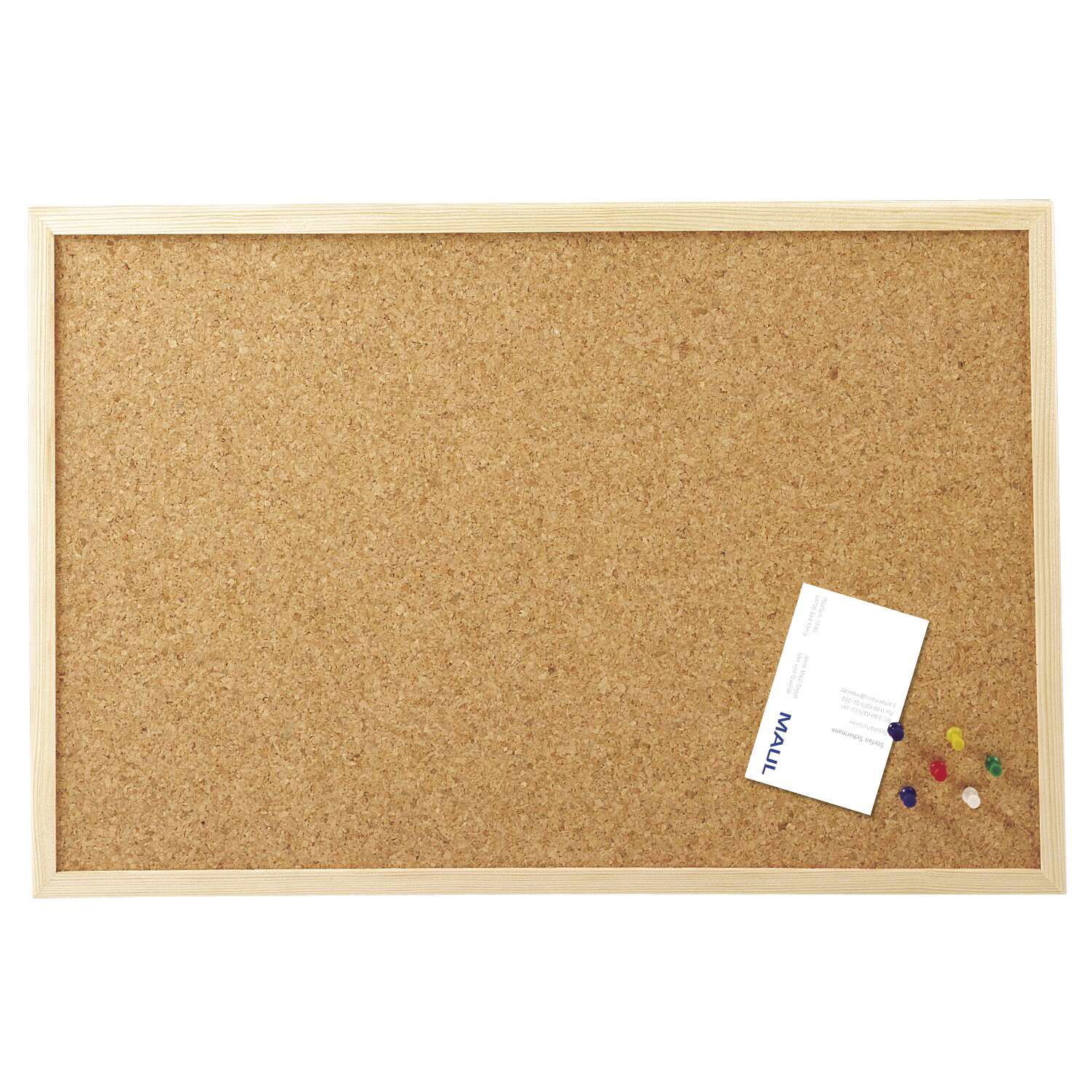 Prikbord, 60 x 80 cm, kurk, houten frame