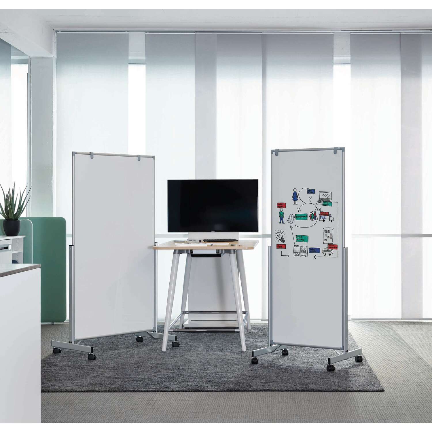 Whiteboard mobil MAULpro easy2move 100x180 cm