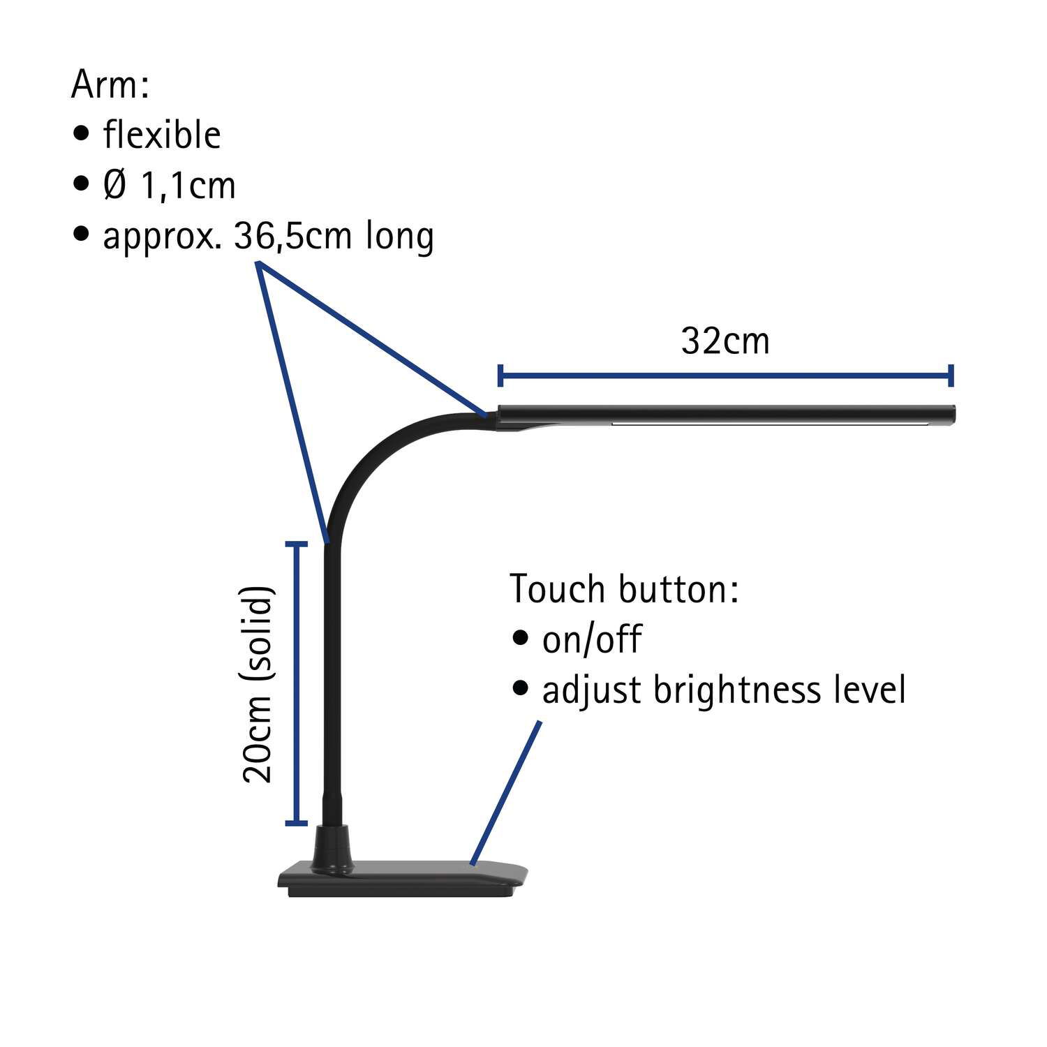 LED-Tischleuchte MAULpirro, dimmbar, mit Standfuß