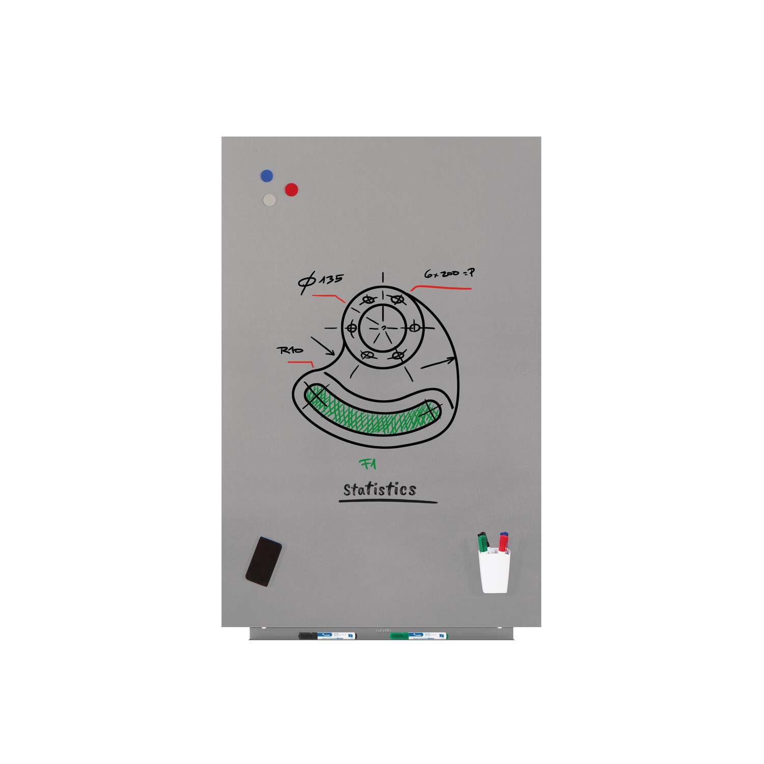 Rocada Whiteboard SKIN PRO 75 x 115 cm grau