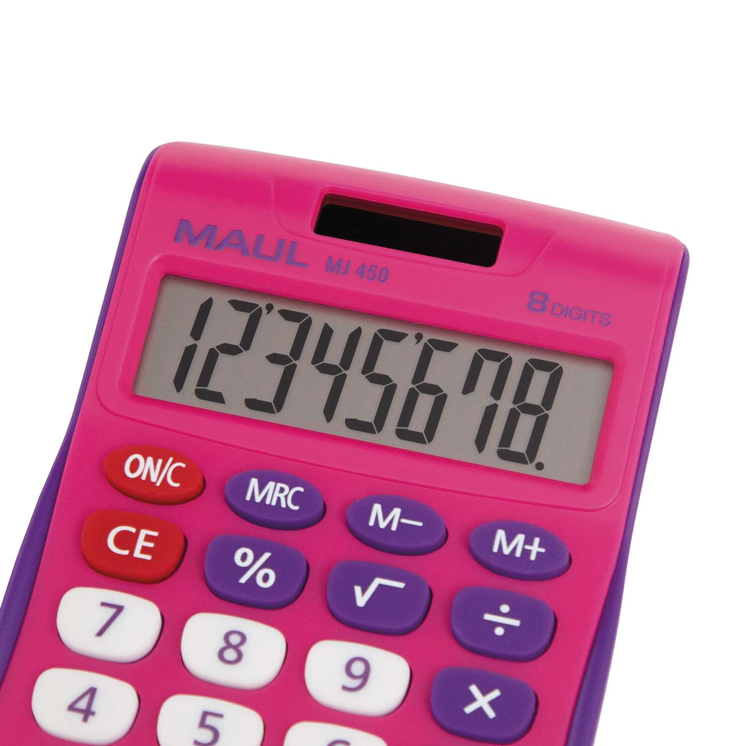 MAUL Desktop Calculator MJ 450 Solar Battery 1-line, 8 digits pink