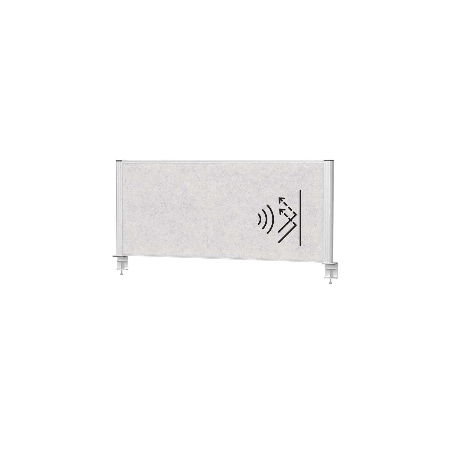 Desk divider MAULconnecto 120x50 cm acoustic light grey