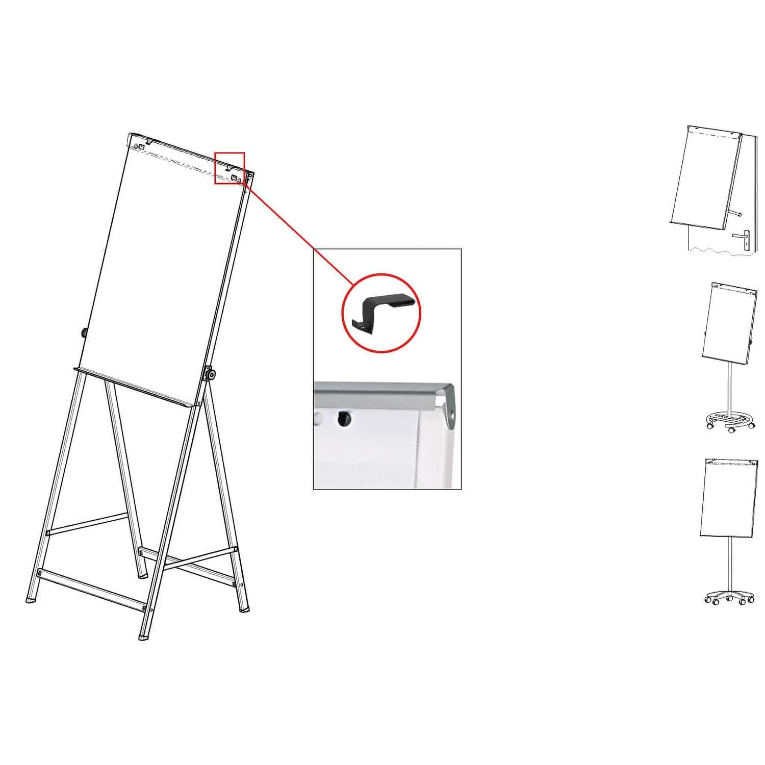 Blockhalter für Flipcharts MAULoffice