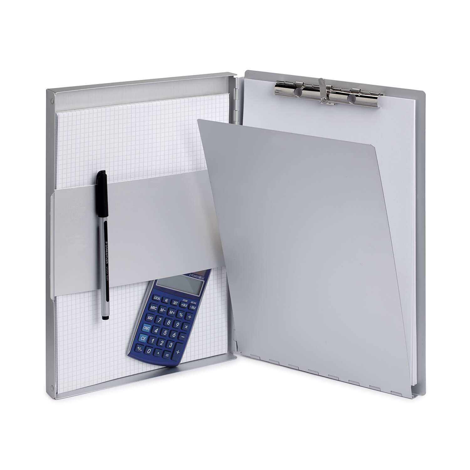 A4 aluminium clipboard MAULassist with storage box