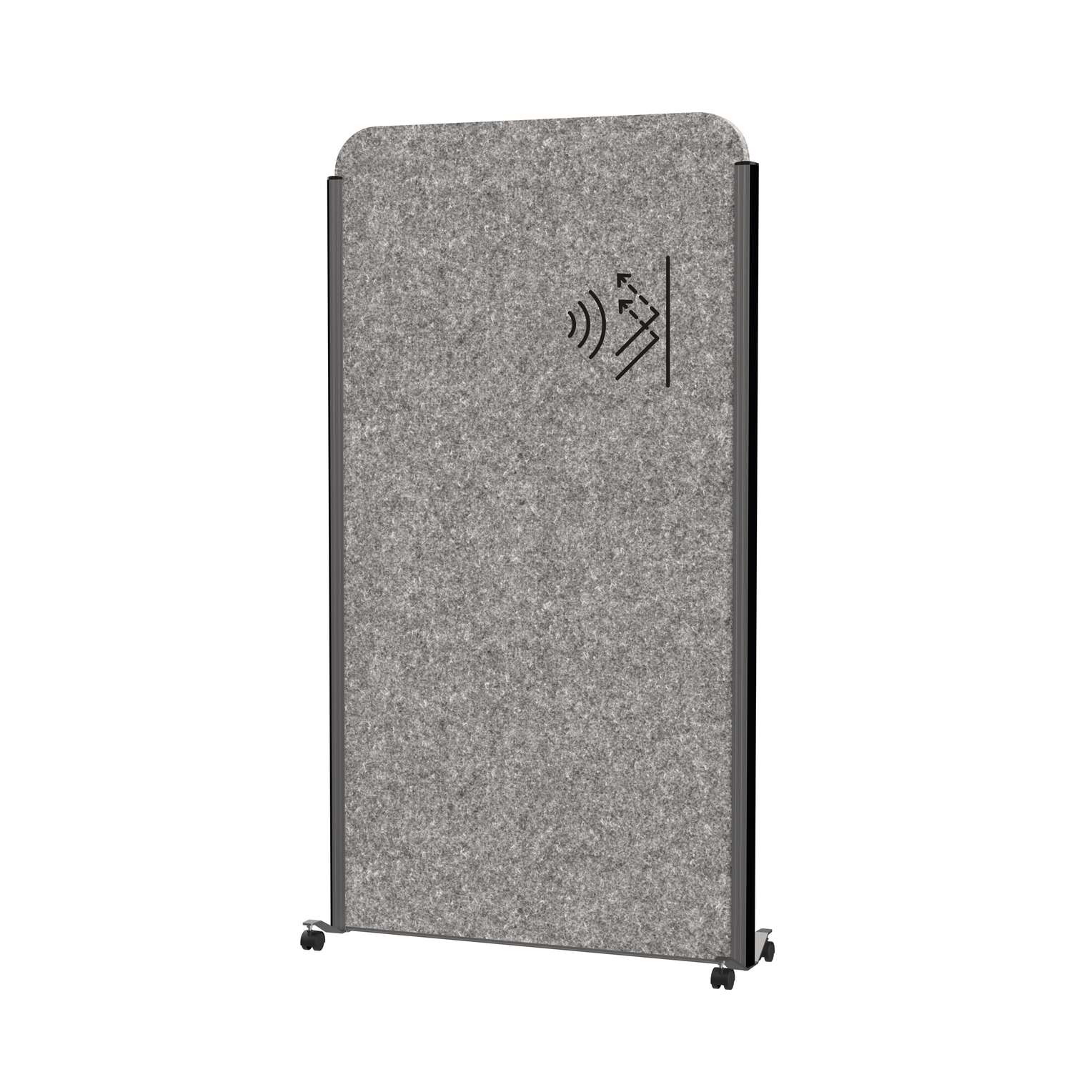 Partition wall MAULcocoon acoustic 100x180 grey, mobile