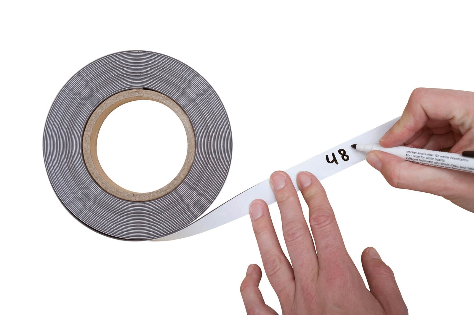 Kennzeichnungsband magnet- haftend, 10 m x 20 mm x 1 mm, weiß